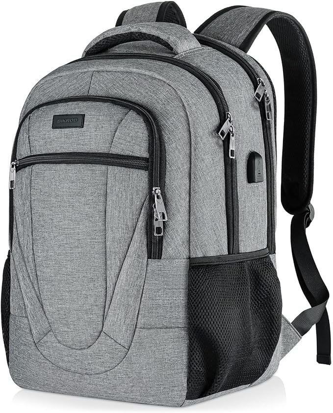 "Mochila para laptop, ideal para viajes de negocios, delgada, resistente al robo, con puerto de carga USB, resistente al agua.
