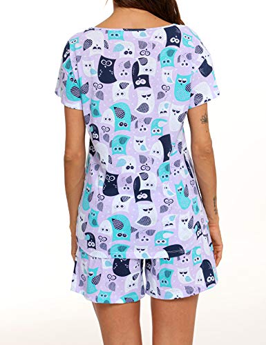 ENJOYNIGHT Pajamas Set for women Cute Cotton Loungewear Sleepwear