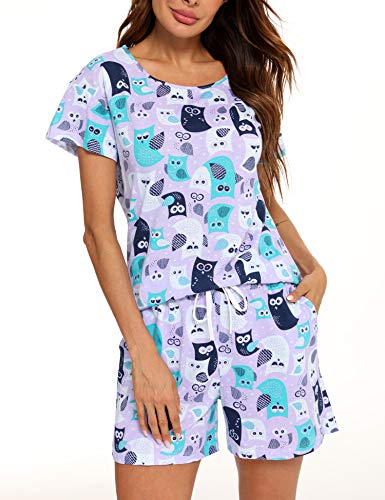 ENJOYNIGHT Pajamas Set for women Cute Cotton Loungewear Sleepwear