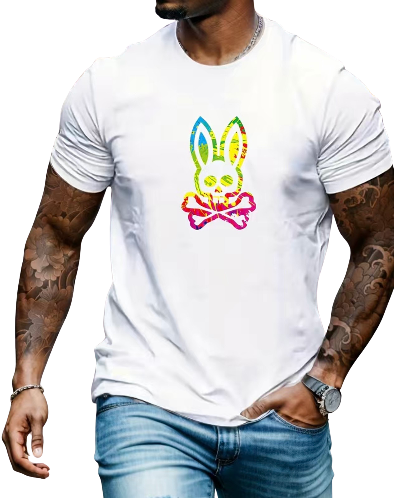 Camisa Syco Bunny Negra para Hombre: Estilo Rebelde y Moderno