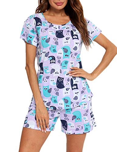 ENJOYNIGHT Pajamas Set for women Cute Cotton Loungewear Sleepwear